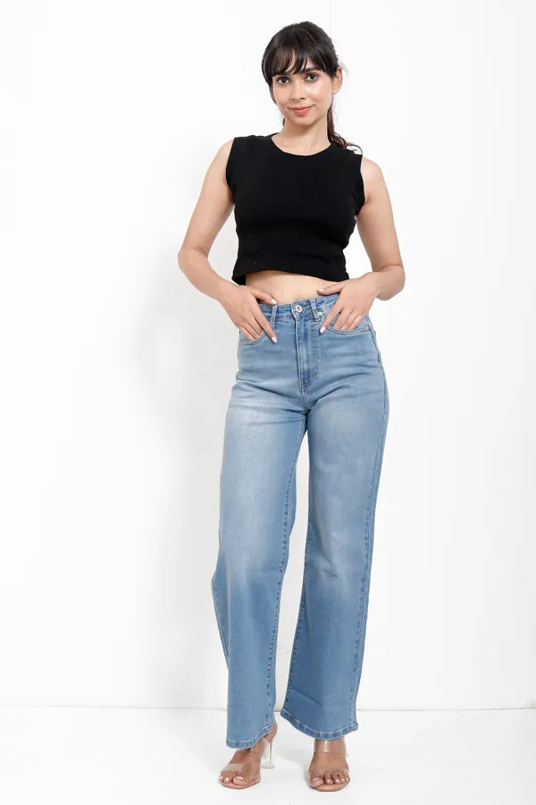 Ice_Hot_Cotton_Lycra_Embroidery_Back_Pocket_Wide_Leg_Jeans_For_Women_And_Girls