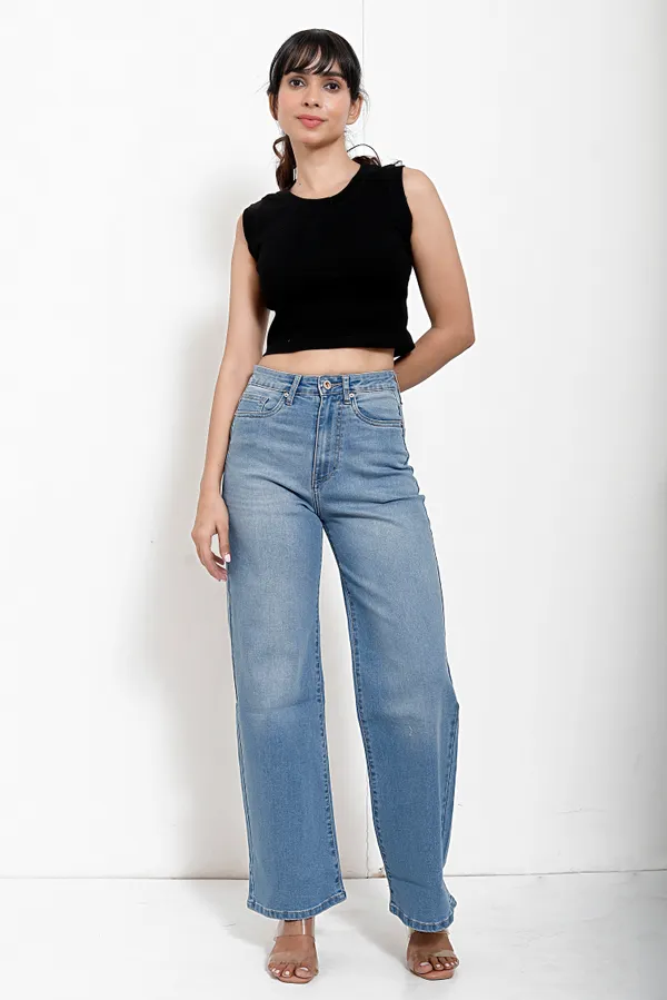 Ice_Hot_Cotton_Lycra_Embroidery_Back_Pocket_Wide_Leg_Jeans_For_Women_And_Girls