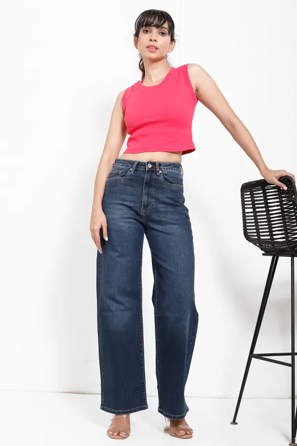 Dark_Blue_Cotton_Lycra_Iconic_Babe_Raw_Wash_Wide_Leg_Jeans_For_Women_And_Girls