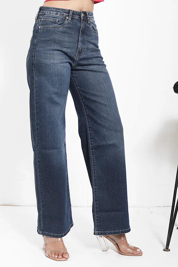Dark_Blue_Cotton_Lycra_Iconic_Babe_Raw_Wash_Wide_Leg_Jeans_For_Women_And_Girls