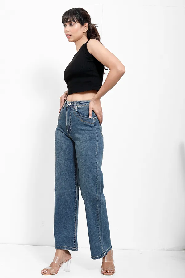 Blue_Tint_Cotton_Lycra_New_Straight_Embroidery_Wash_Wide_Leg_Jeans_For_Women_And_Girls