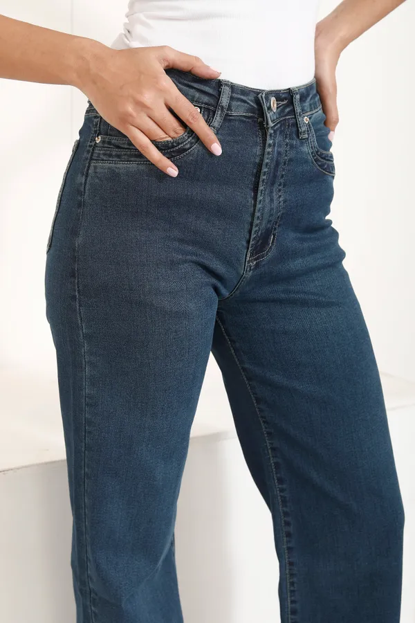 Green_Tint_Denim_Cotton_Lycra_Standard_High_Rise_Wide_Leg_Jeans_For_Women_And_Girls