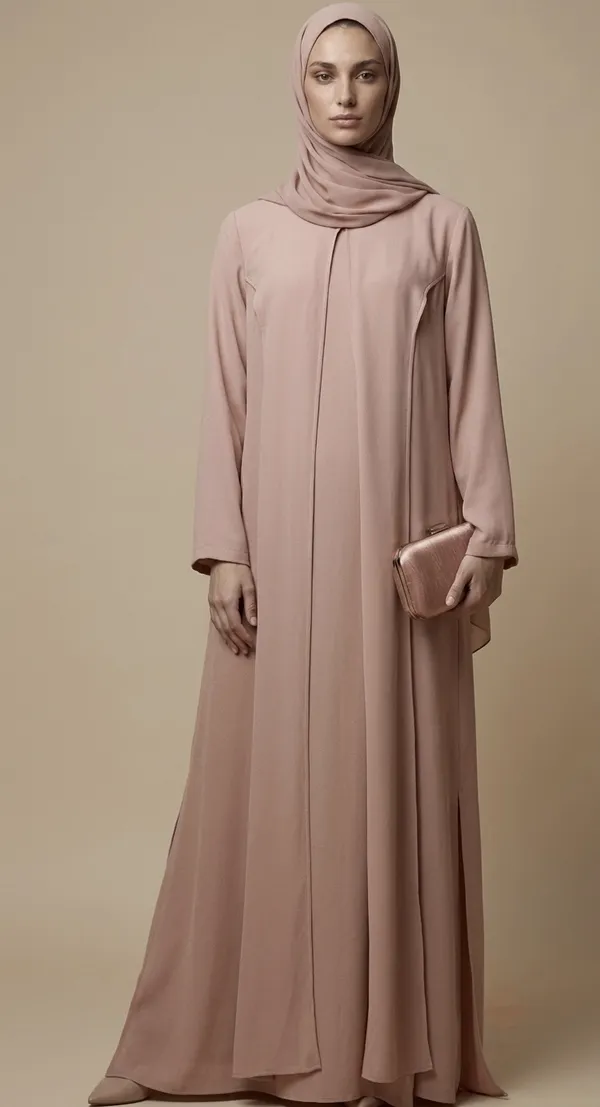 Beige_Panel_Abaya_And_Georgette_Scarf_For_Women