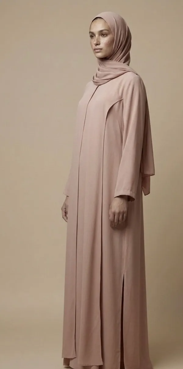 Beige_Panel_Abaya_And_Georgette_Scarf_For_Women