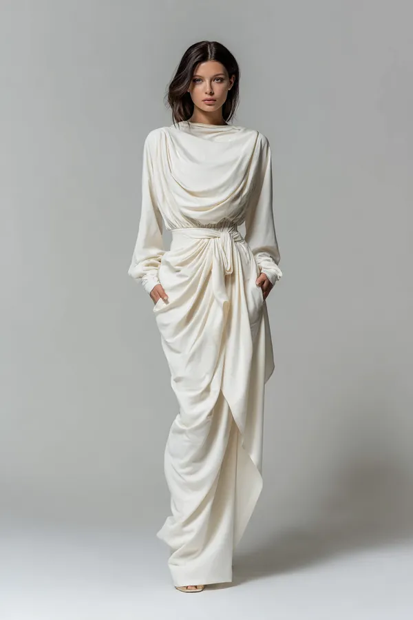 White_Drape_Dress