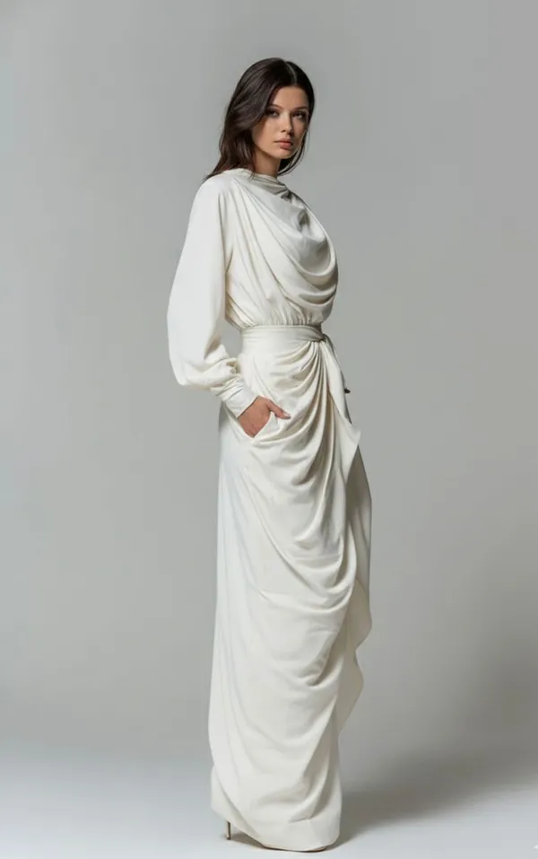 White_Drape_Dress
