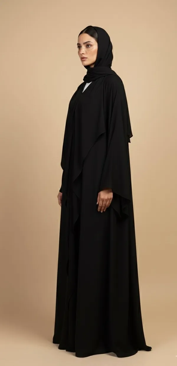Black_Layered_Abaya_And_Scarf_For_Women