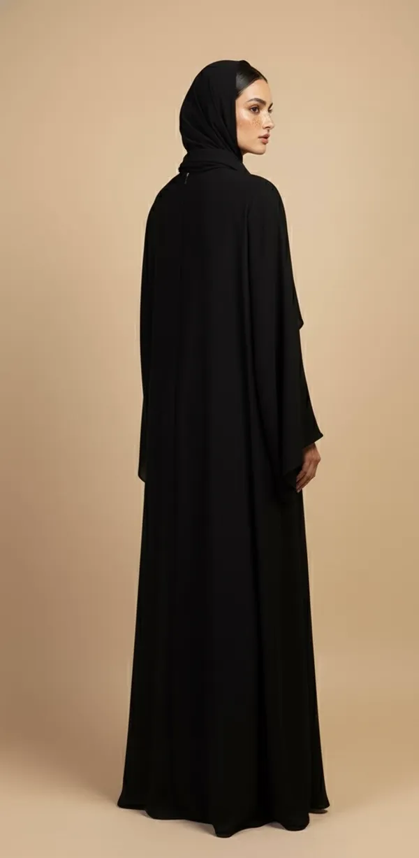 Black_Layered_Abaya_And_Scarf_For_Women