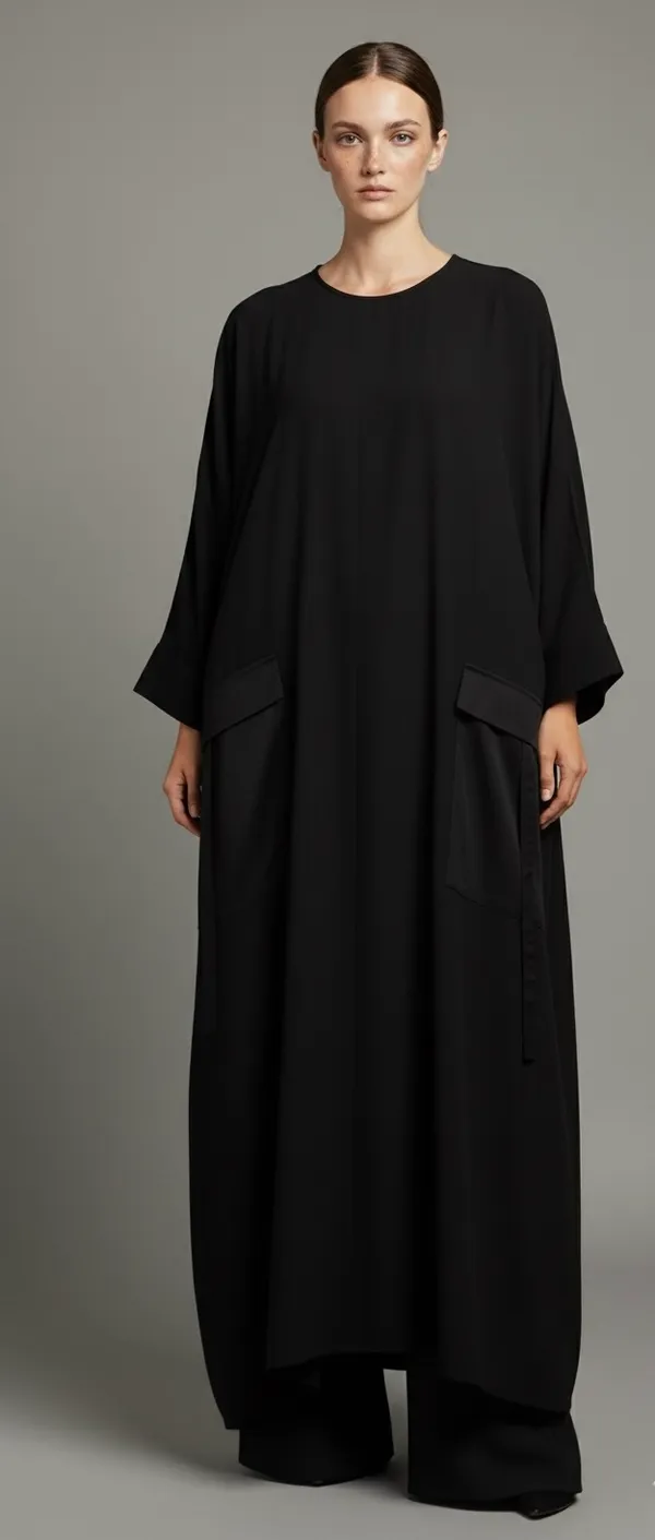 Black_Baggy_Abaya_Set_And_Scarf_For_Women