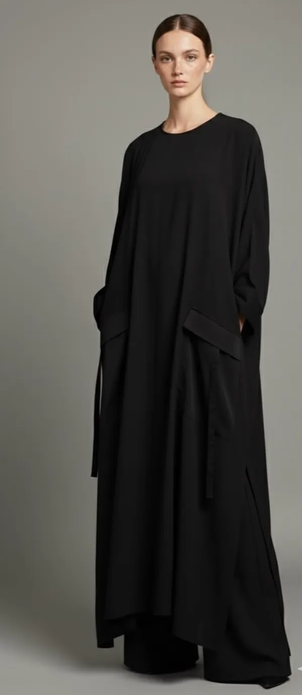Black_Baggy_Abaya_Set_And_Scarf_For_Women