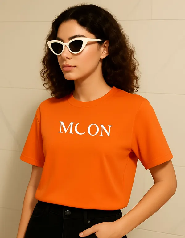 Orange_Cotton_Printed_T-Shirt_For_Women