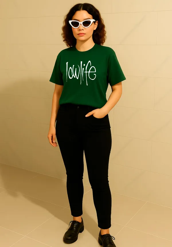 Green_Cotton_Printed_T-Shirt_For_Women