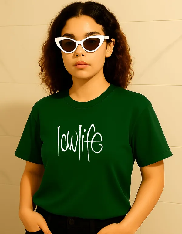 Green_Cotton_Printed_T-Shirt_For_Women