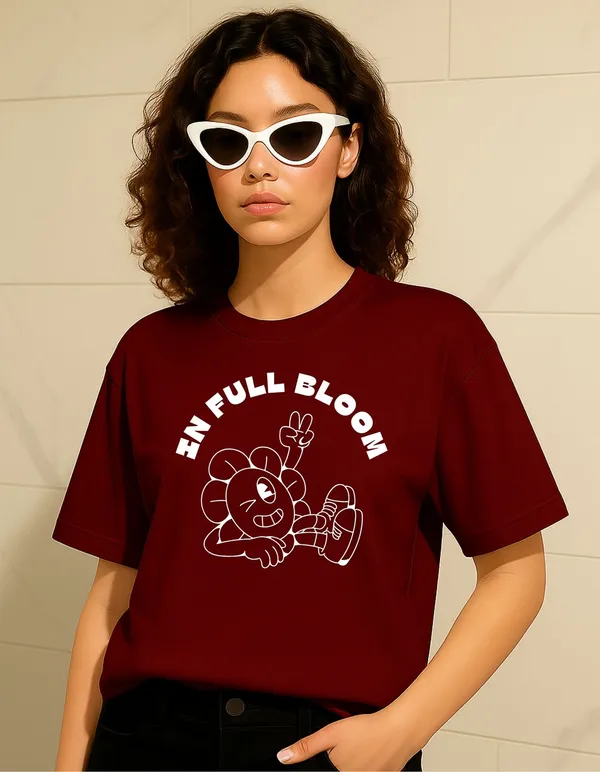 Brown_Cotton_Printed_T-Shirt_For_Women