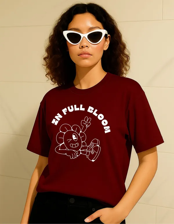 Brown_Cotton_Printed_T-Shirt_For_Women