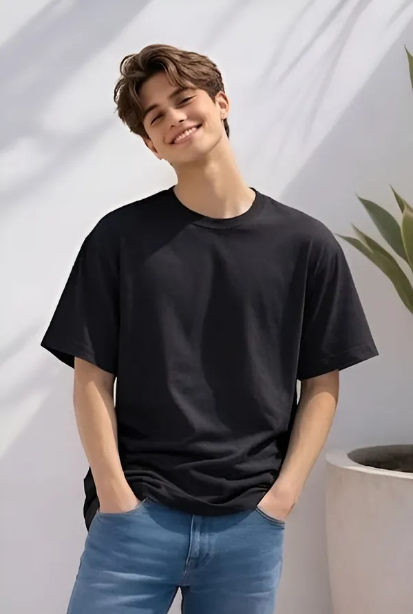 Black_Cotton_Solid_Round_neck_T-Shirt_For_Men