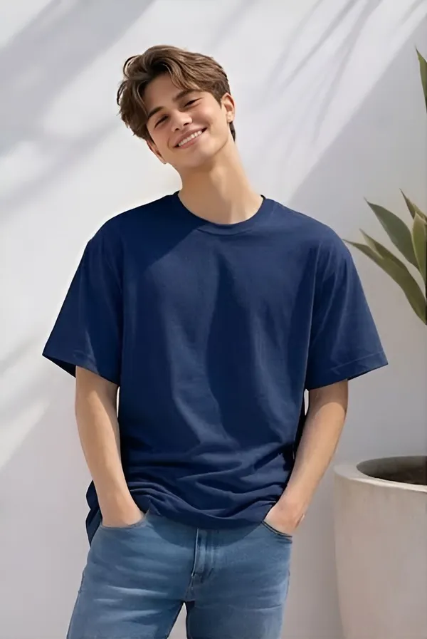 Navy_Blue_Cotton_Solid_Round_neck_T-Shirt_For_Men