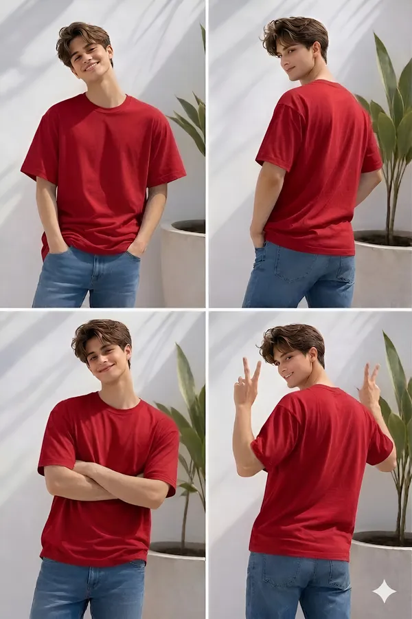 Red_Cotton_Solid_Round_neck_T-Shirt_For_Men