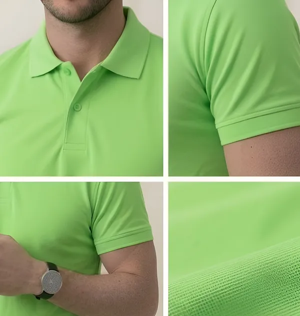 Light_Green_Matty_Polo_Round_neck_T-Shirt_For_Men