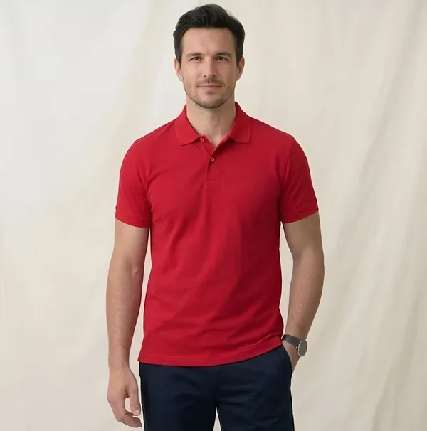 Red_Matty_Polo_Round_neck_T-Shirt_For_Men