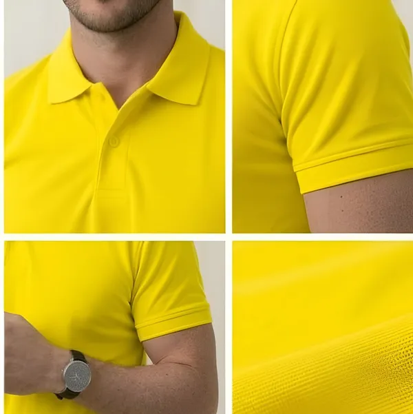 Yellow_Matty_Polo_Round_neck_T-Shirt_For_Men