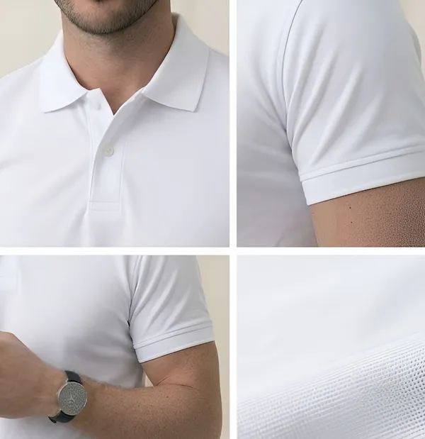 White_Matty_Polo_Round_neck_T-Shirt_For_Men