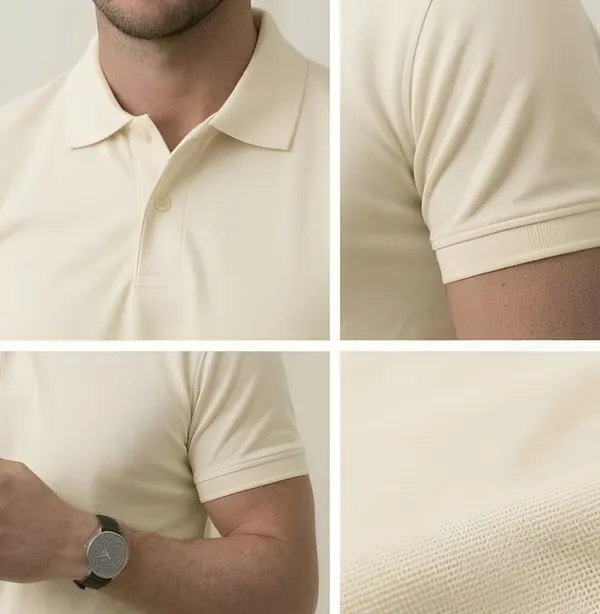 Cream_Matty_Polo_Round_neck_T-Shirt_For_Men