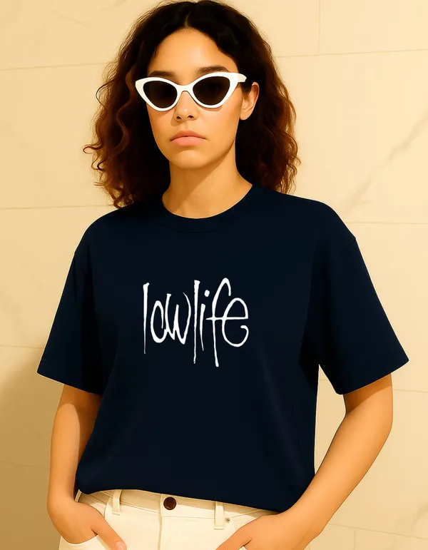 Navy_Blue_Cotton_Printed_T-Shirt_For_Women