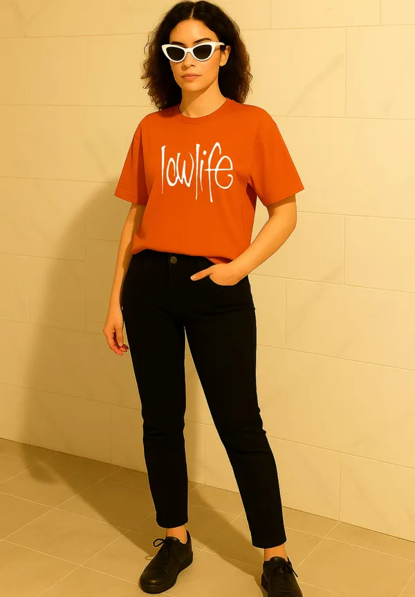 Orange_Cotton_Printed_T-Shirt_For_Women