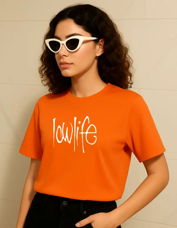 Orange_Cotton_Printed_T-Shirt_For_Women