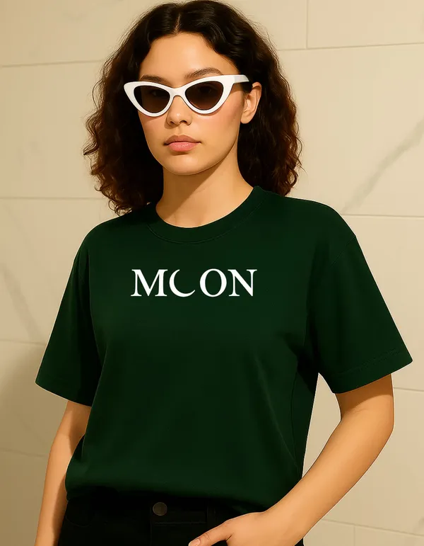 Deep_Green_Cotton_Printed_T-Shirt_For_Women