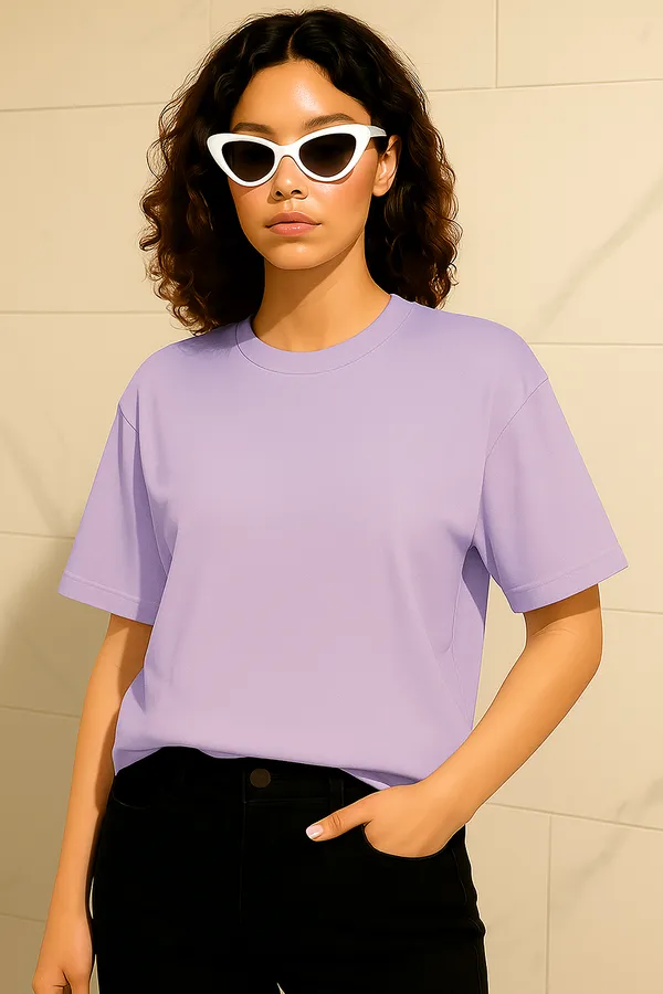 Purple_Cotton_Solid_Round_neck_T-Shirt_For_Women