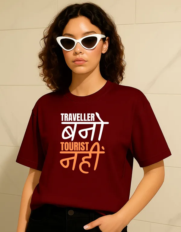 Brown_Cotton_Printed_T-Shirt_For_Women