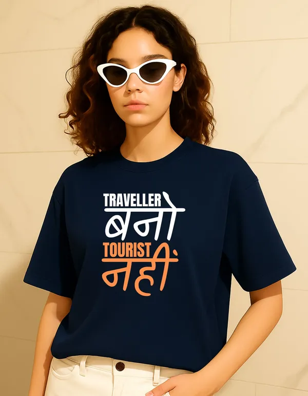Navy_Blue_Cotton_Printed_T-Shirt_For_Women