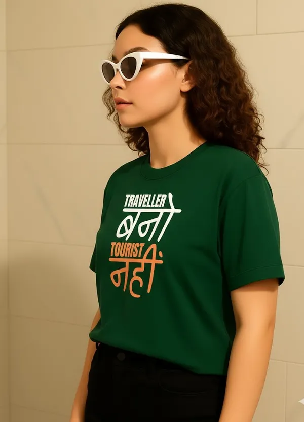 Green_Cotton_Printed_T-Shirt_For_Women