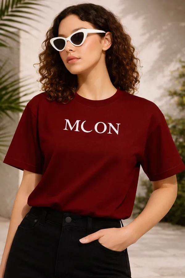 Brown_Cotton_Printed_T-Shirt_For_Women