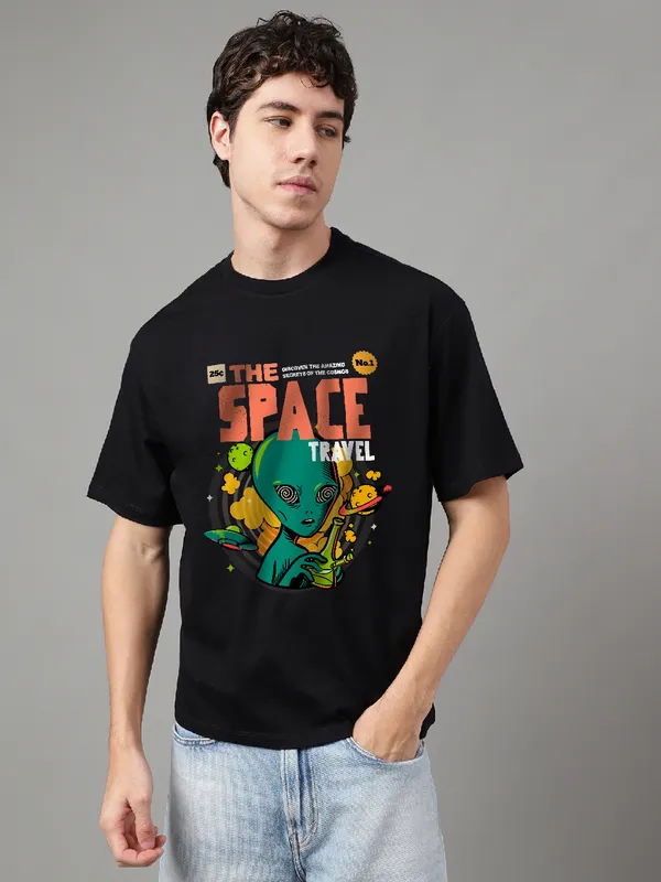 Black_Cotton_Printed_Round_neck_T-Shirt_For_Men