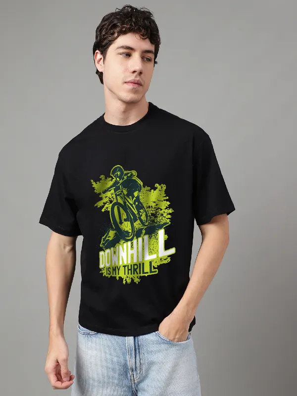 Black_Cotton_Printed_Round_neck_T-Shirt_For_Men