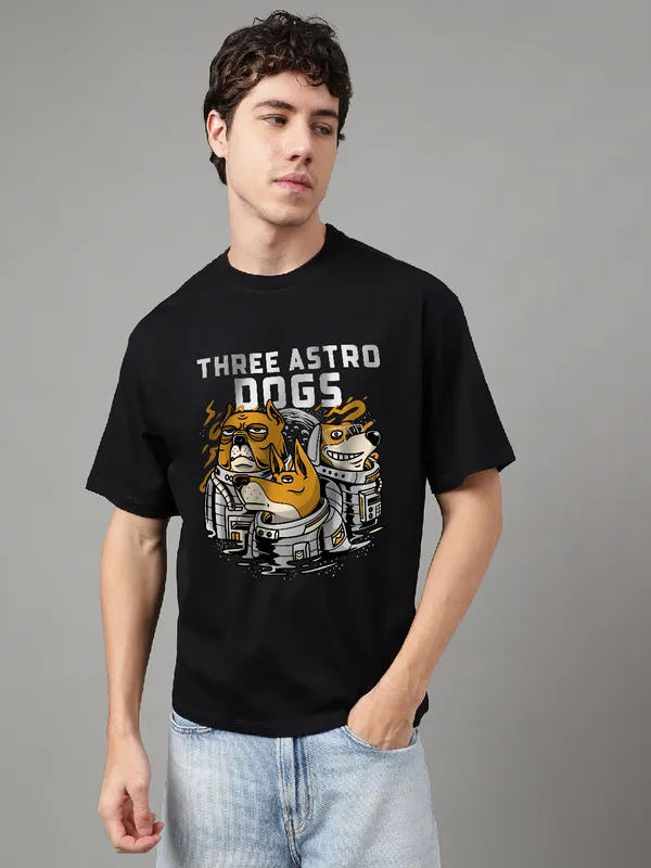 Black_Cotton_Printed_Round_neck_T-Shirt_For_Men
