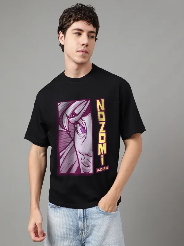 Black_Cotton_Printed_Round_neck_T-Shirt_For_Men