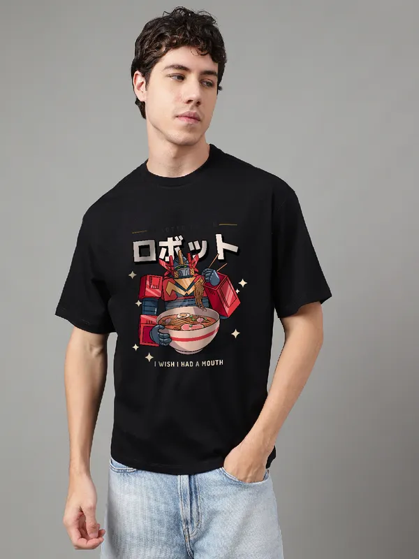Black_Cotton_Printed_Round_neck_T-Shirt_For_Men