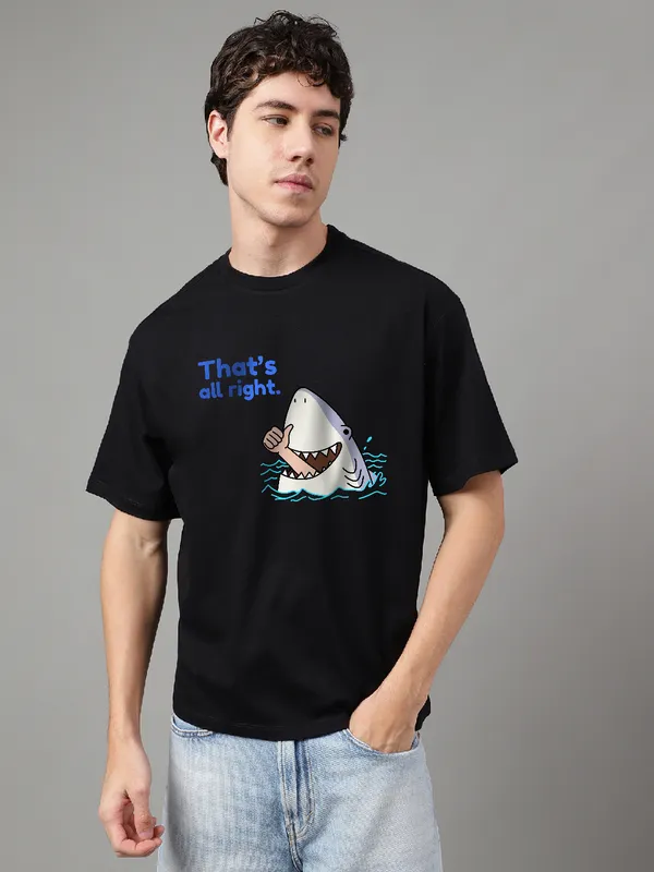 Black_Cotton_Printed_Round_neck_T-Shirt_For_Men