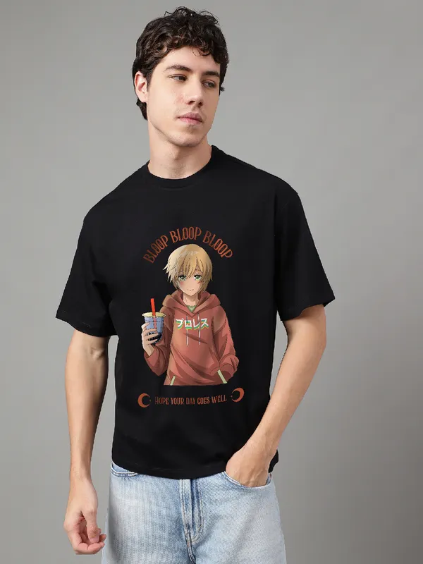 Black_Cotton_Printed_Round_neck_T-Shirt_For_Men