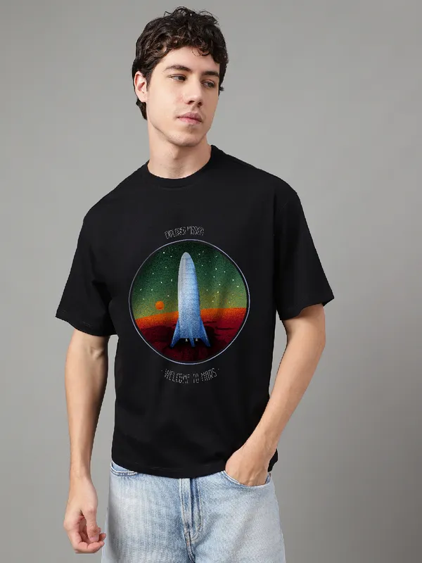 Black_Cotton_Printed_Round_neck_T-Shirt_For_Men
