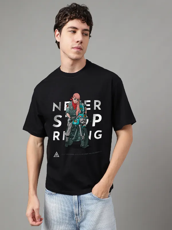 Black_Cotton_Printed_Round_neck_T-Shirt_For_Men