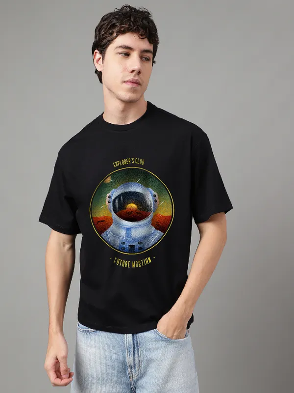 Black_Cotton_Printed_Round_neck_T-Shirt_For_Men