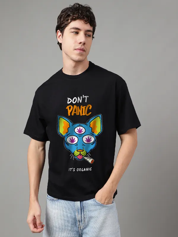 Black_Cotton_Printed_Round_neck_T-Shirt_For_Men