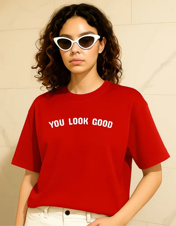 Red_Cotton_Printed_T-Shirt_For_Women