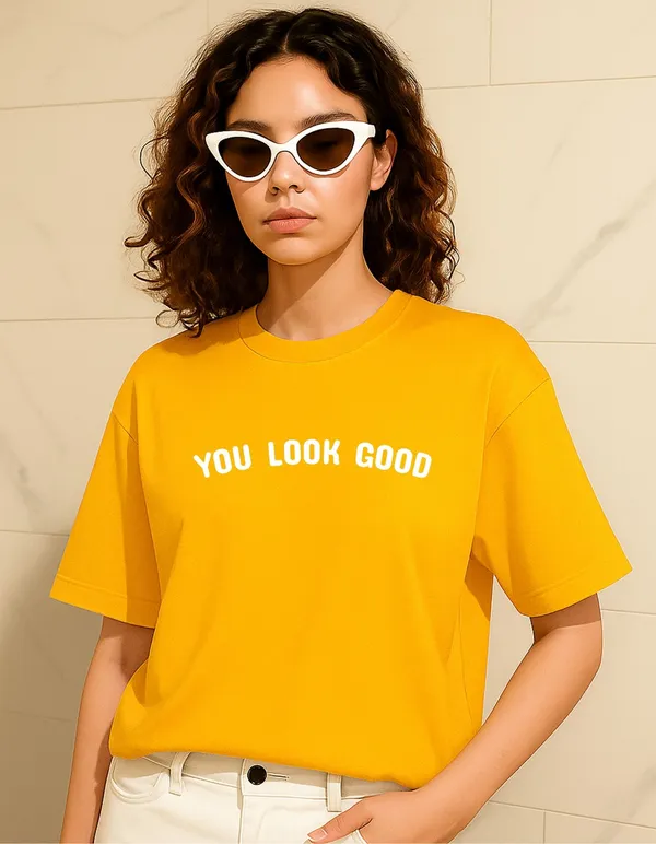 Yellow_Cotton_Printed_T-Shirt_For_Women