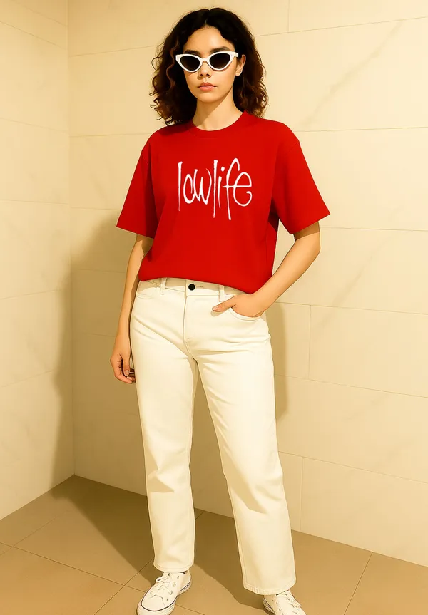 Red_Cotton_Printed_T-Shirt_For_Women